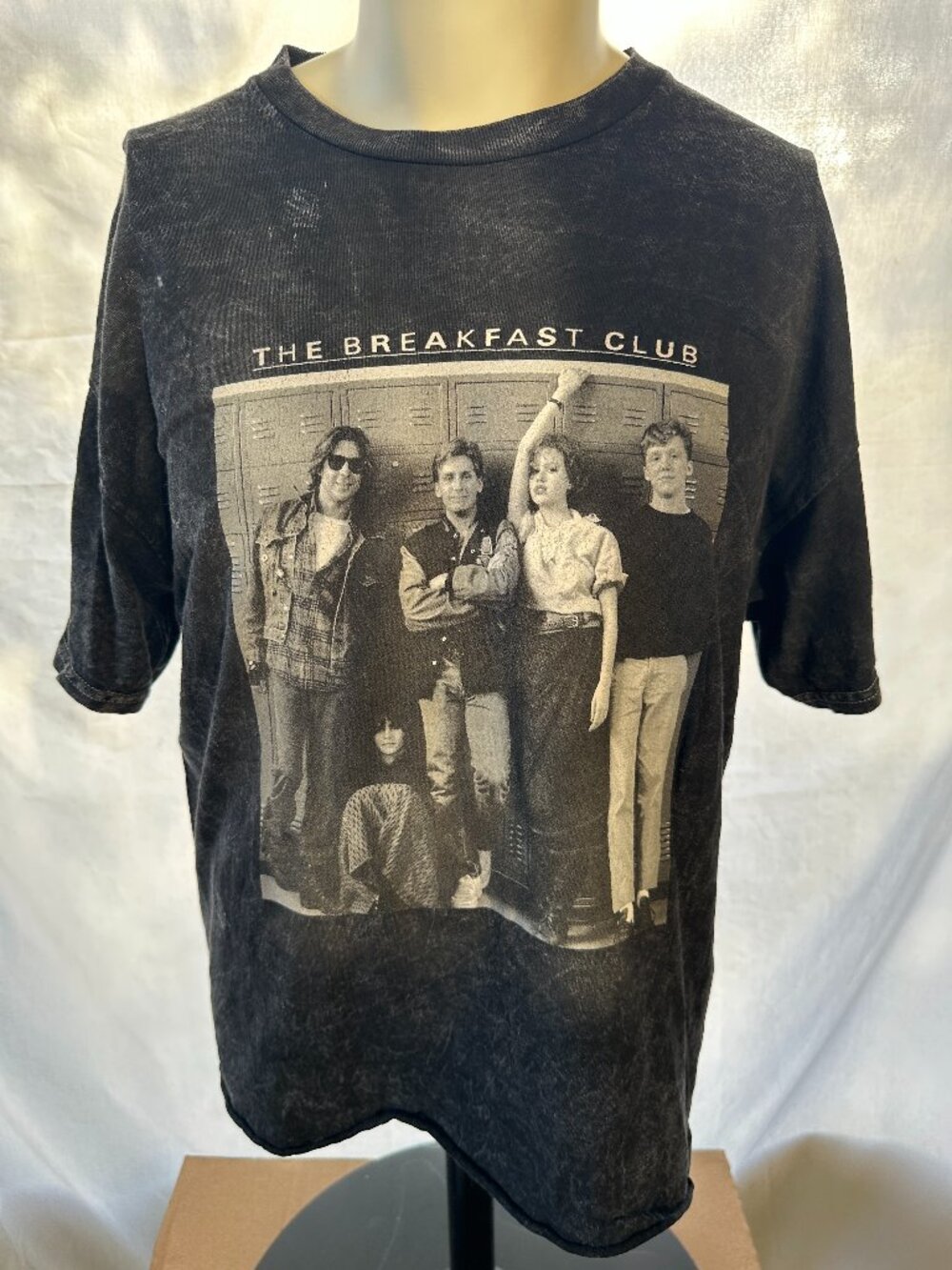 The Breakfast Club Crop Top Claire John Women' Black Tye Dye Shirt Size XL